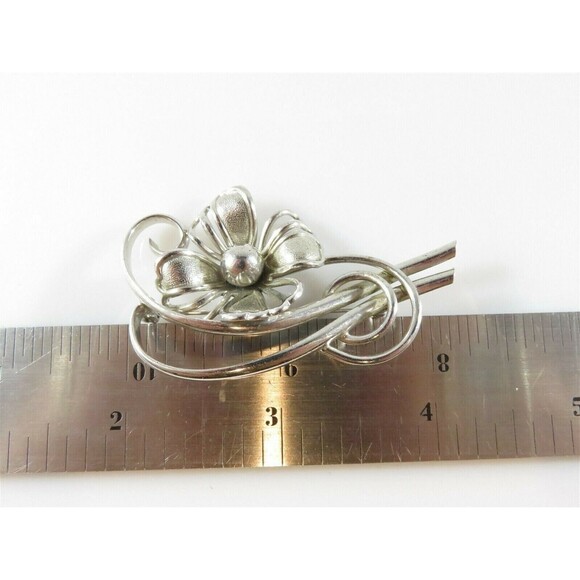 Vintage Forstner Sterling Silver Modernist Mid Century Flower Brooch - Picture 9 of 9